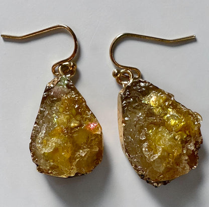 Lightweight Resin Druzy Teardrop Everyday Earrings - Fatisha Boutique