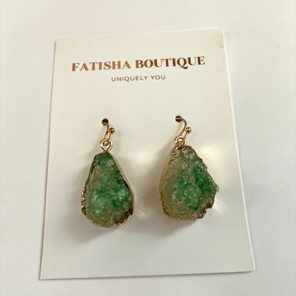 Lightweight Resin Druzy Teardrop Everyday Earrings - Fatisha Boutique