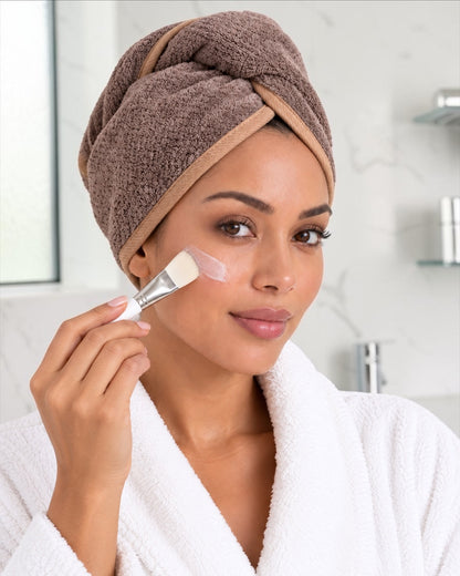 Ultra-Soft Microfibre Hair Towel Wrap with Button Fastening - Fatisha Boutique