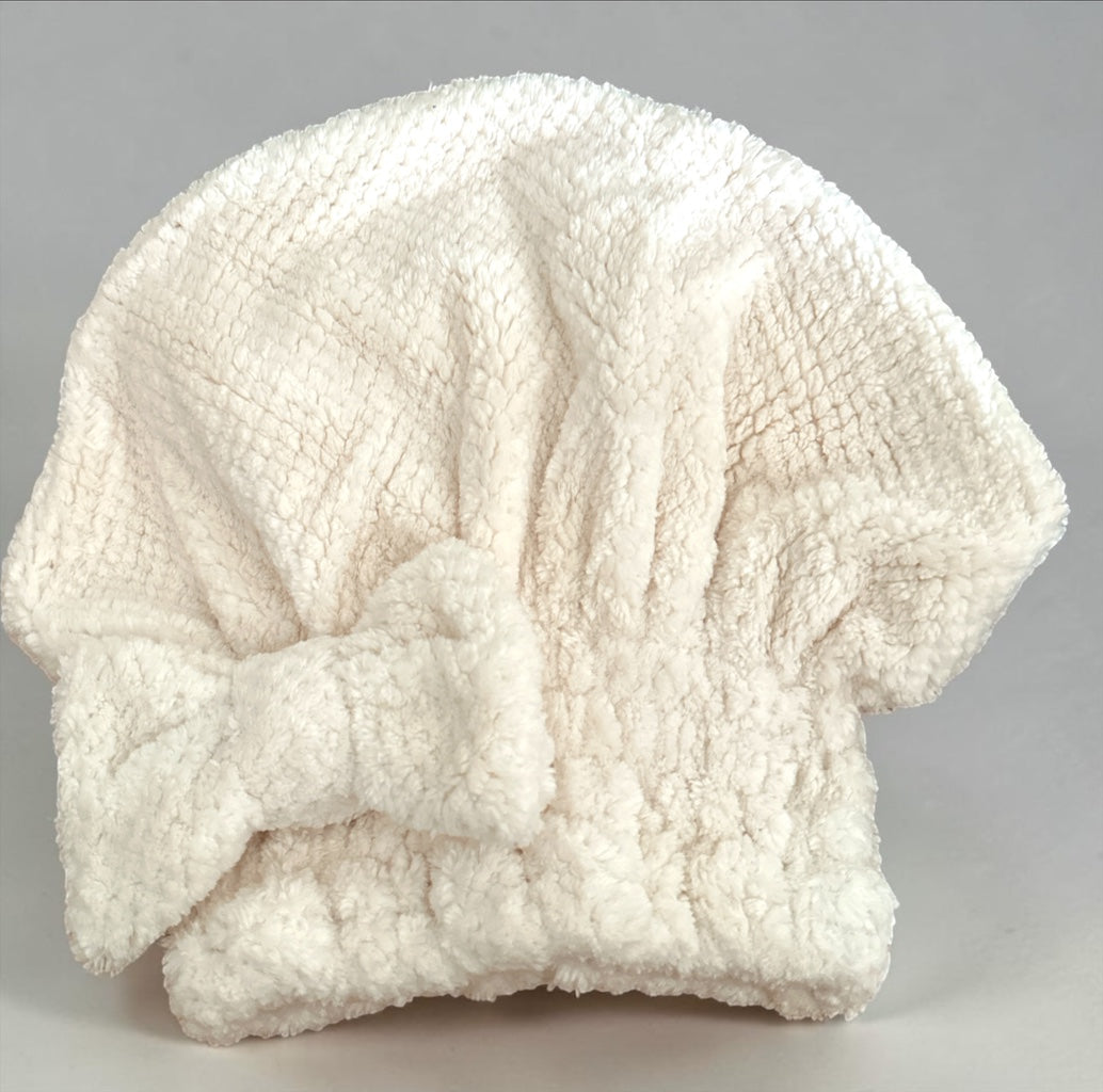 Microfiber Hair Towel Wrap with Bow, Quick Dry Hair Turban Cap - Fatisha Boutique Fatisha Boutique