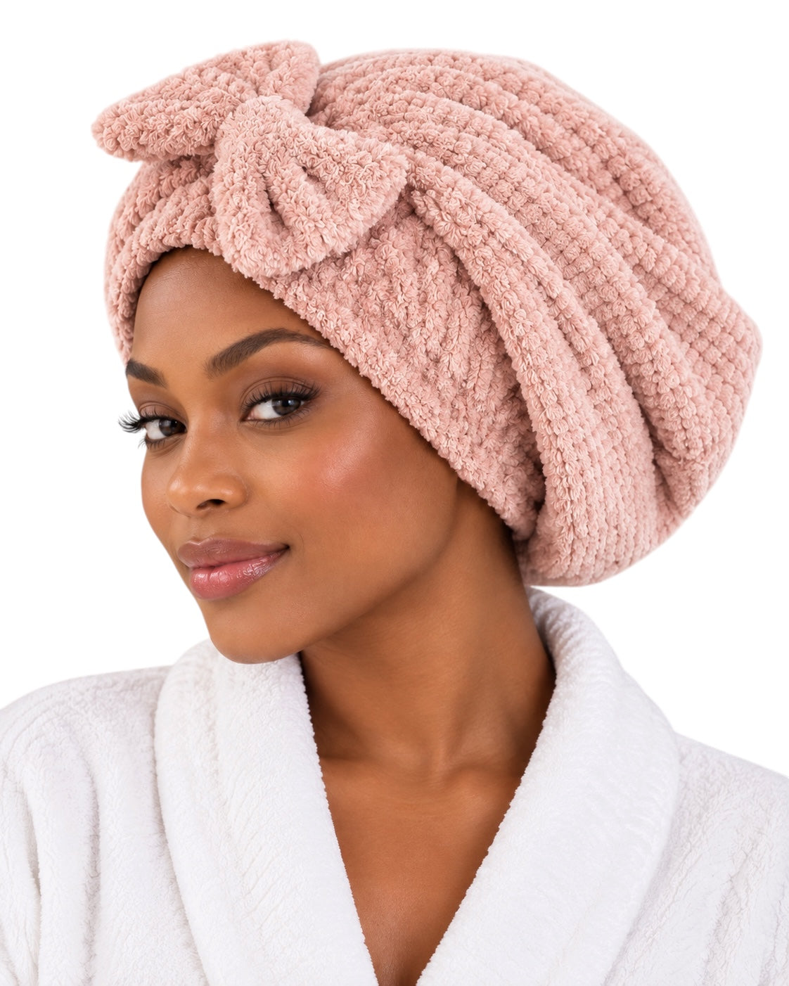 Microfiber Hair Towel Wrap with Bow, Quick Dry Hair Turban Cap - Fatisha Boutique Fatisha Boutique