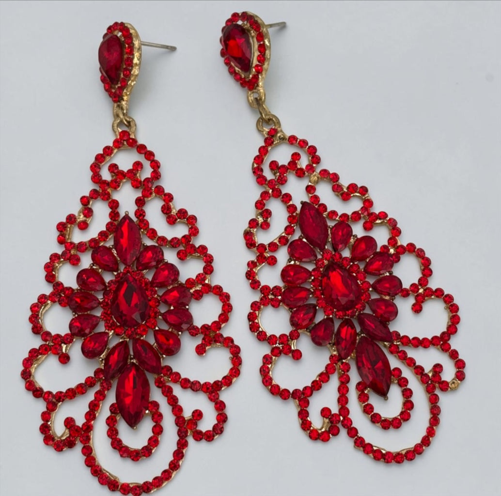 Elegant Rhinestone Chandelier Earrings – Vintage Teardrop Statement - Fatisha Boutique Fatisha Boutique
