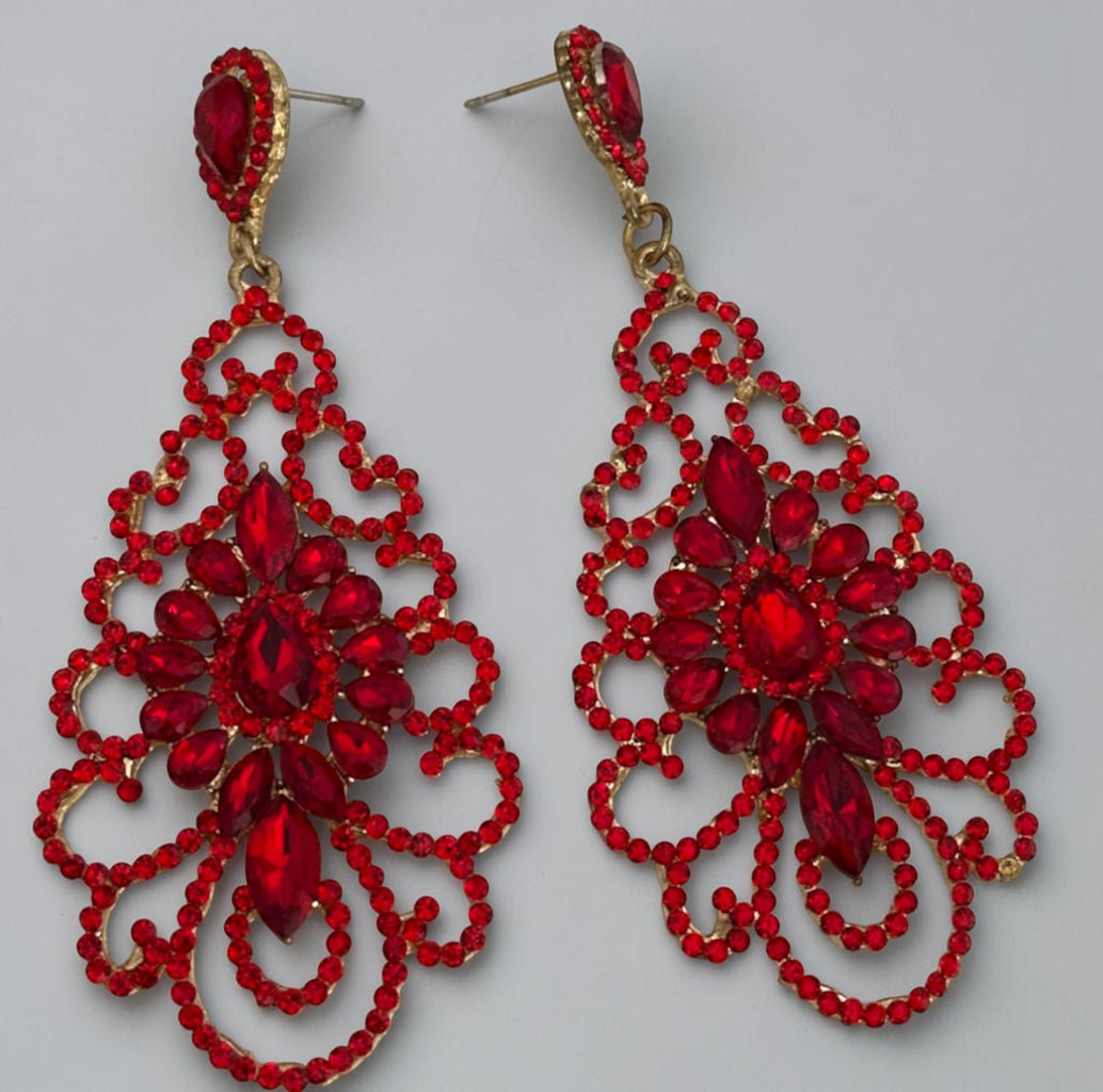 Elegant Rhinestone Chandelier Earrings – Vintage Teardrop Statement - Fatisha Boutique Fatisha Boutique