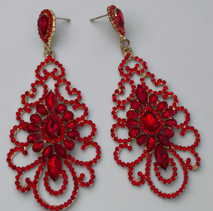 Elegant Rhinestone Chandelier Earrings – Vintage Teardrop Statement - Fatisha Boutique