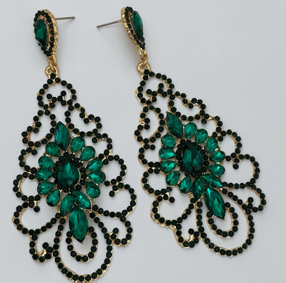 Elegant Rhinestone Chandelier Earrings – Vintage Teardrop Statement - Fatisha Boutique