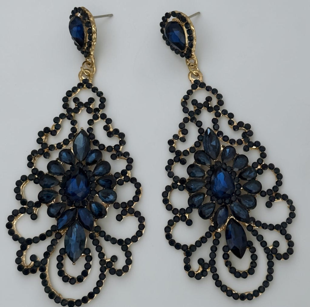 Elegant Rhinestone Chandelier Earrings – Vintage Teardrop Statement - Fatisha Boutique
