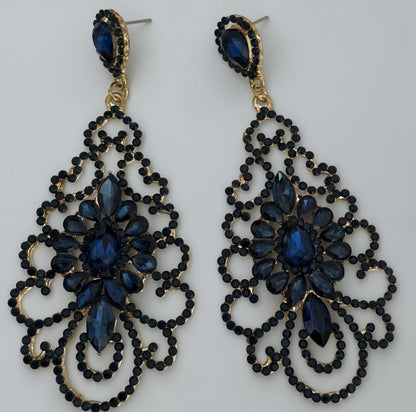 Elegant Rhinestone Chandelier Earrings – Vintage Teardrop Statement - Fatisha Boutique