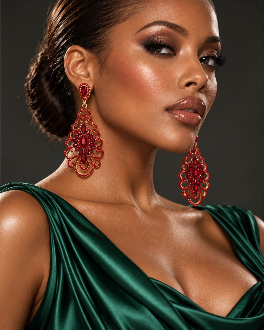 Elegant Rhinestone Chandelier Earrings – Vintage Teardrop Statement - Fatisha Boutique Fatisha Boutique