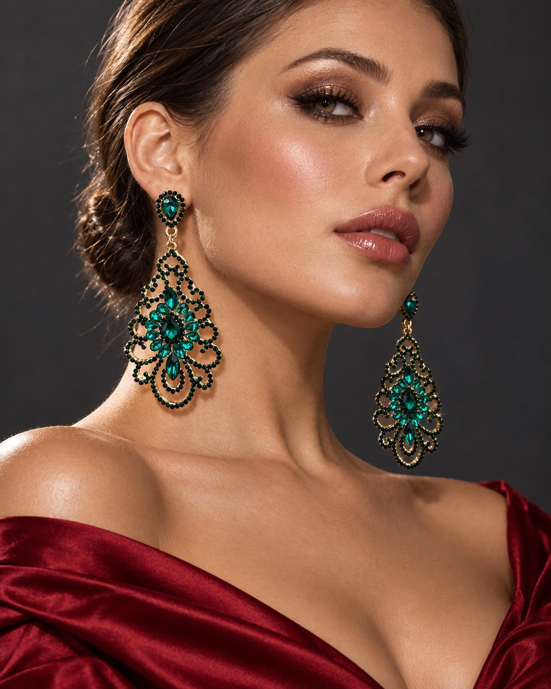 Elegant Rhinestone Chandelier Earrings – Vintage Teardrop Statement - Fatisha Boutique Fatisha Boutique