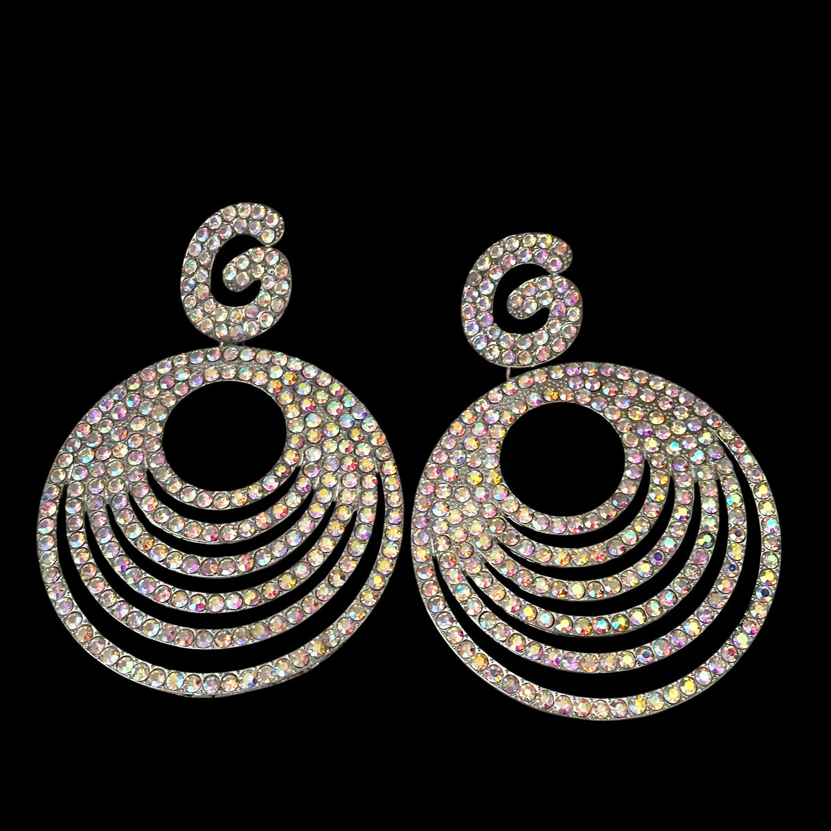 Glamorous Oversized Crystal Rhinestone Statement Stud Earrings - Fatisha Boutique Fatisha Boutique
