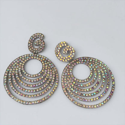 Glamorous Oversized Crystal Rhinestone Statement Stud Earrings - Fatisha Boutique
