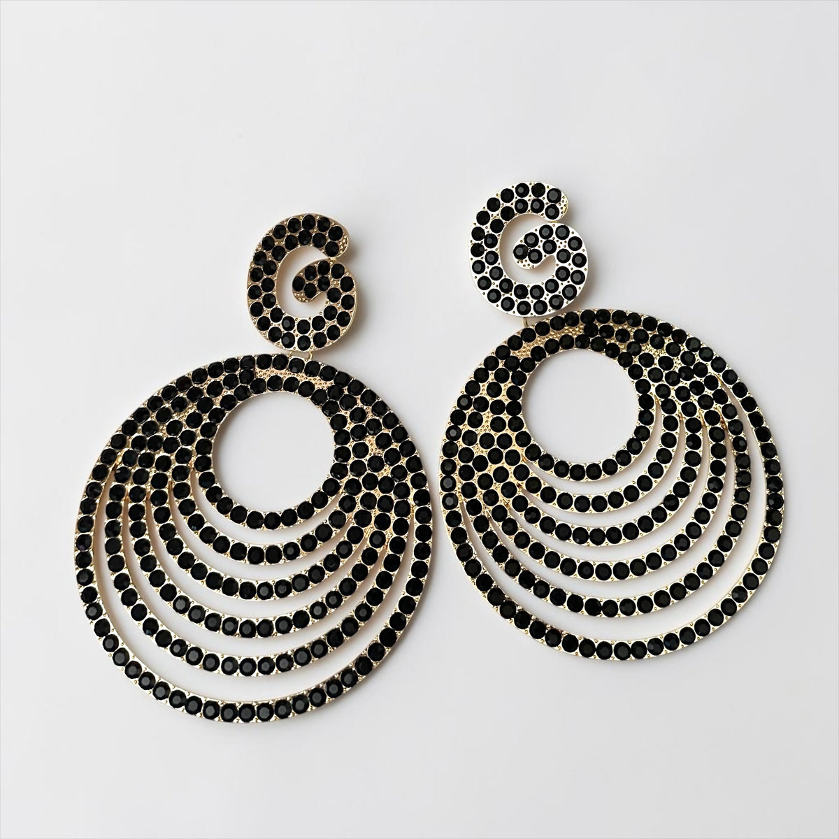 Glamorous Oversized Crystal Rhinestone Statement Stud Earrings - Fatisha Boutique Fatisha Boutique