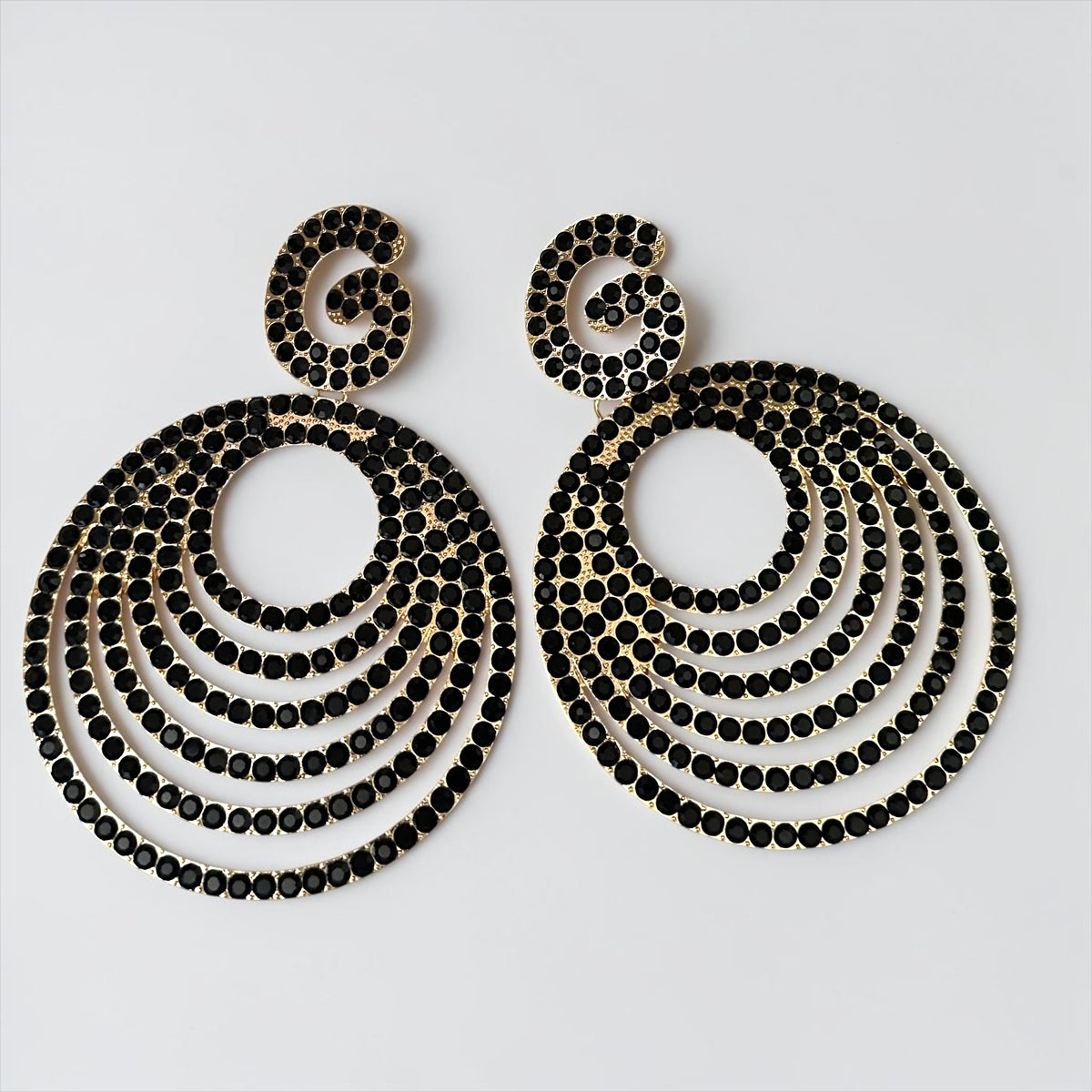 Glamorous Oversized Crystal Rhinestone Statement Stud Earrings - Fatisha Boutique Fatisha Boutique