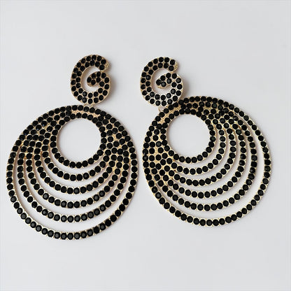 Glamorous Oversized Crystal Rhinestone Statement Stud Earrings - Fatisha Boutique