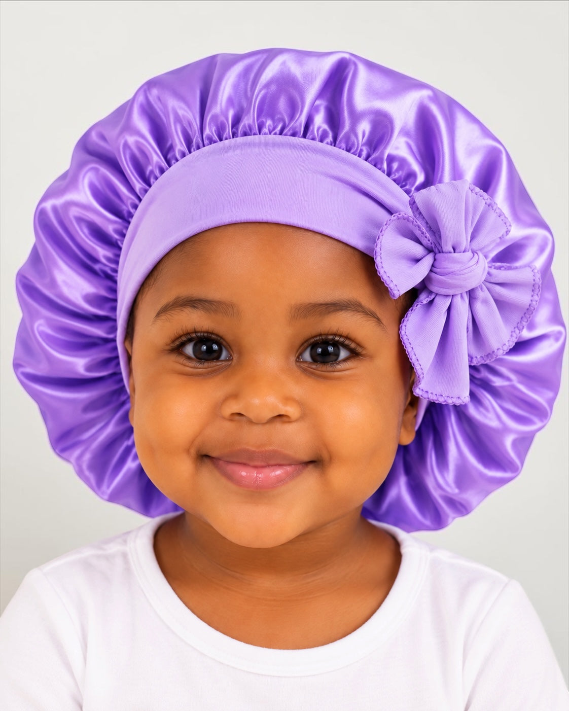 Kids Satin Bonnet Cap with Tie Bow – Ages 1–5 Years