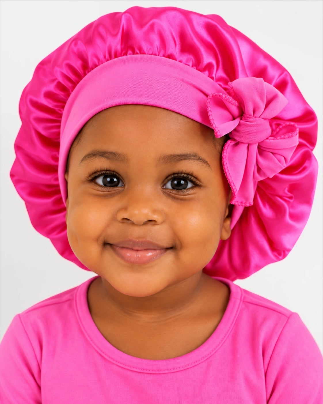 Kids Satin Bonnet Cap with Tie Bow – Ages 1–5 Years