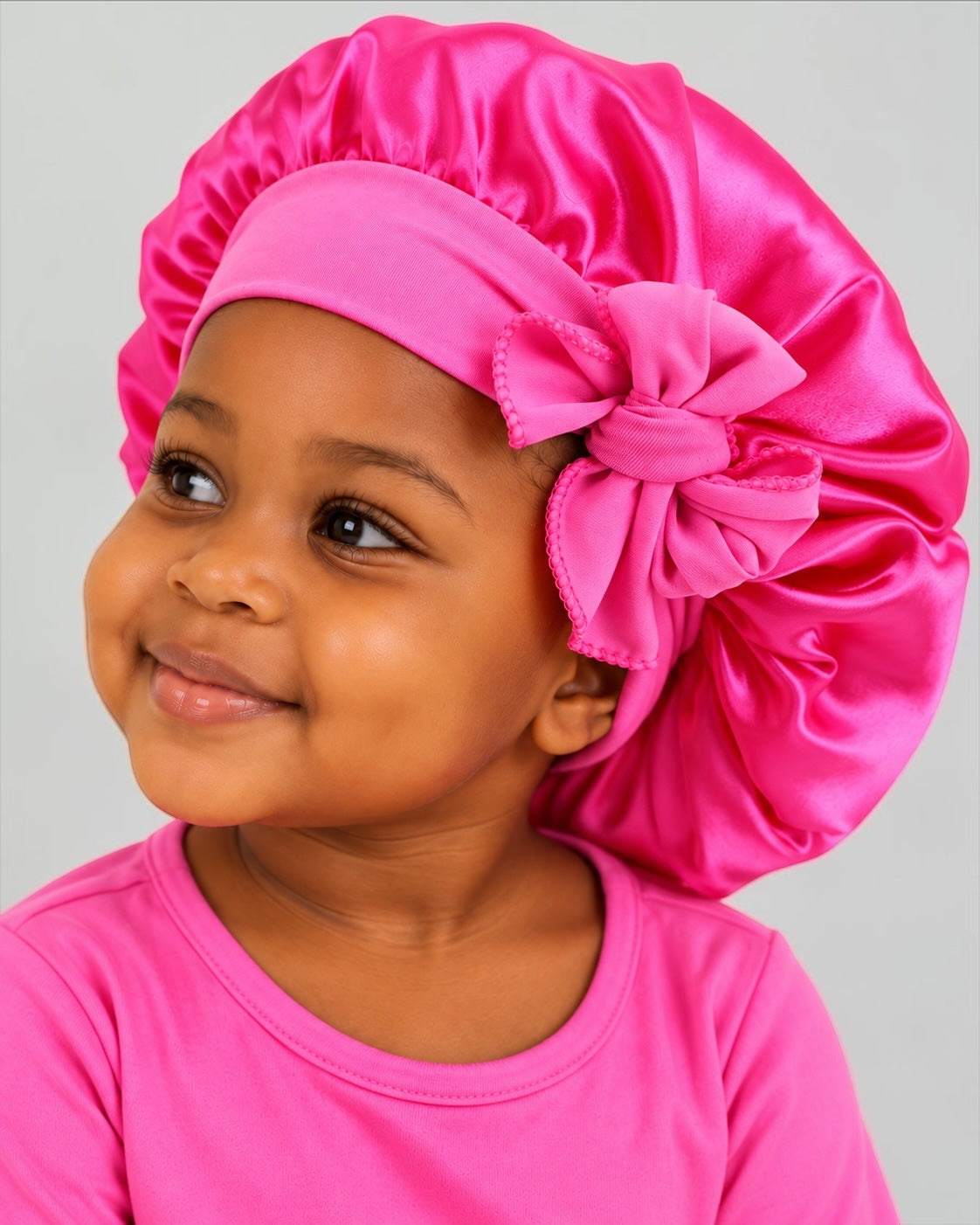 Kids Satin Bonnet Cap with Tie Bow – Ages 1–5 Years