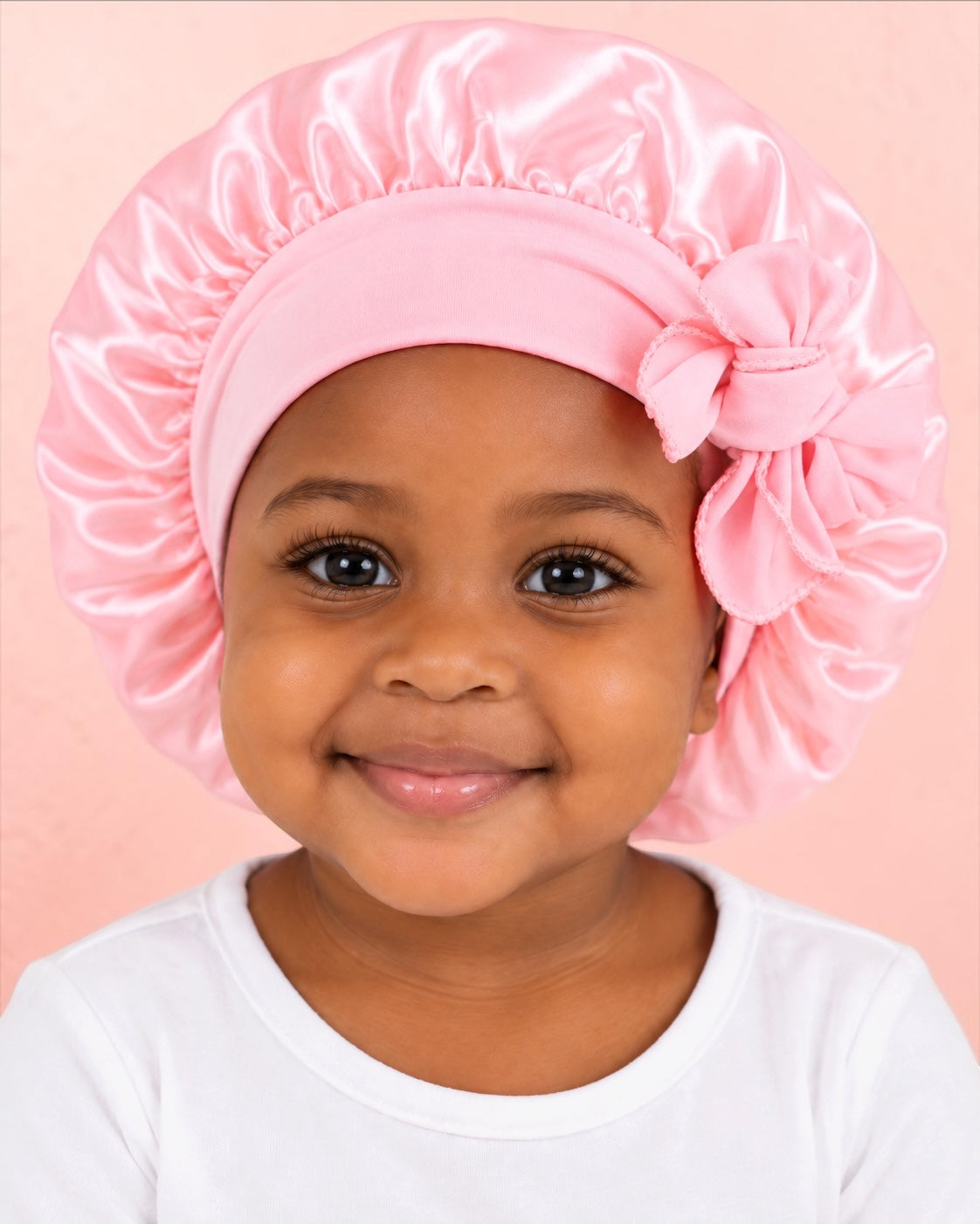 Kids Satin Bonnet Cap with Tie Bow – Ages 1–5 Years Fatisha Boutique