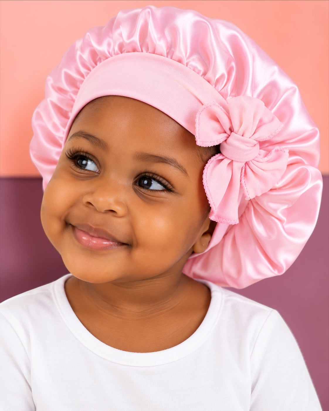 Kids Satin Bonnet Cap with Tie Bow – Ages 1–5 Years
