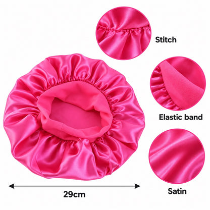 Kids Wide Band Satin Bonnet Sleep Cap – Ages 1–5 - Fatisha Boutique