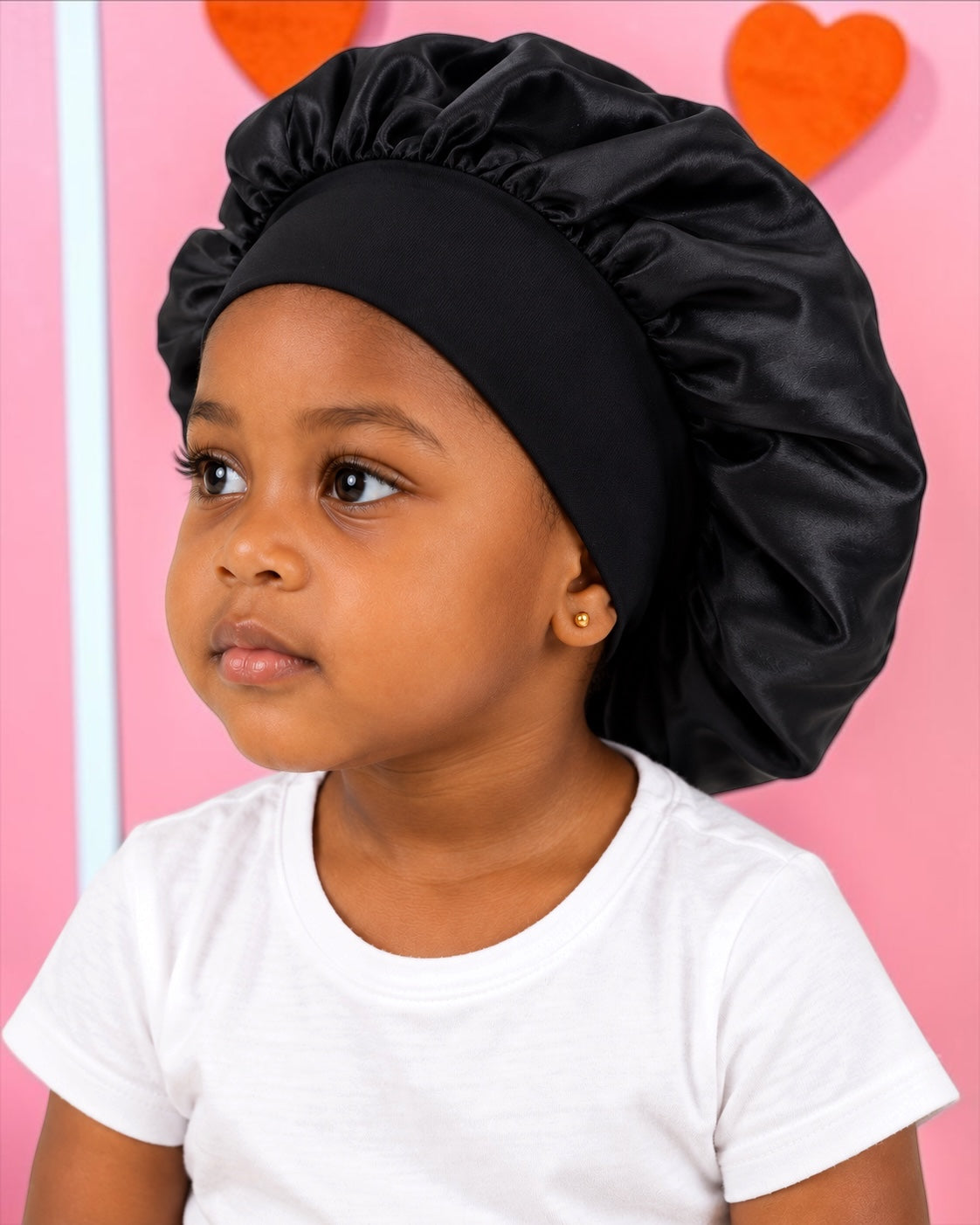 Kids Wide Band Satin Bonnet Sleep Cap – Ages 1–5 - Fatisha Boutique