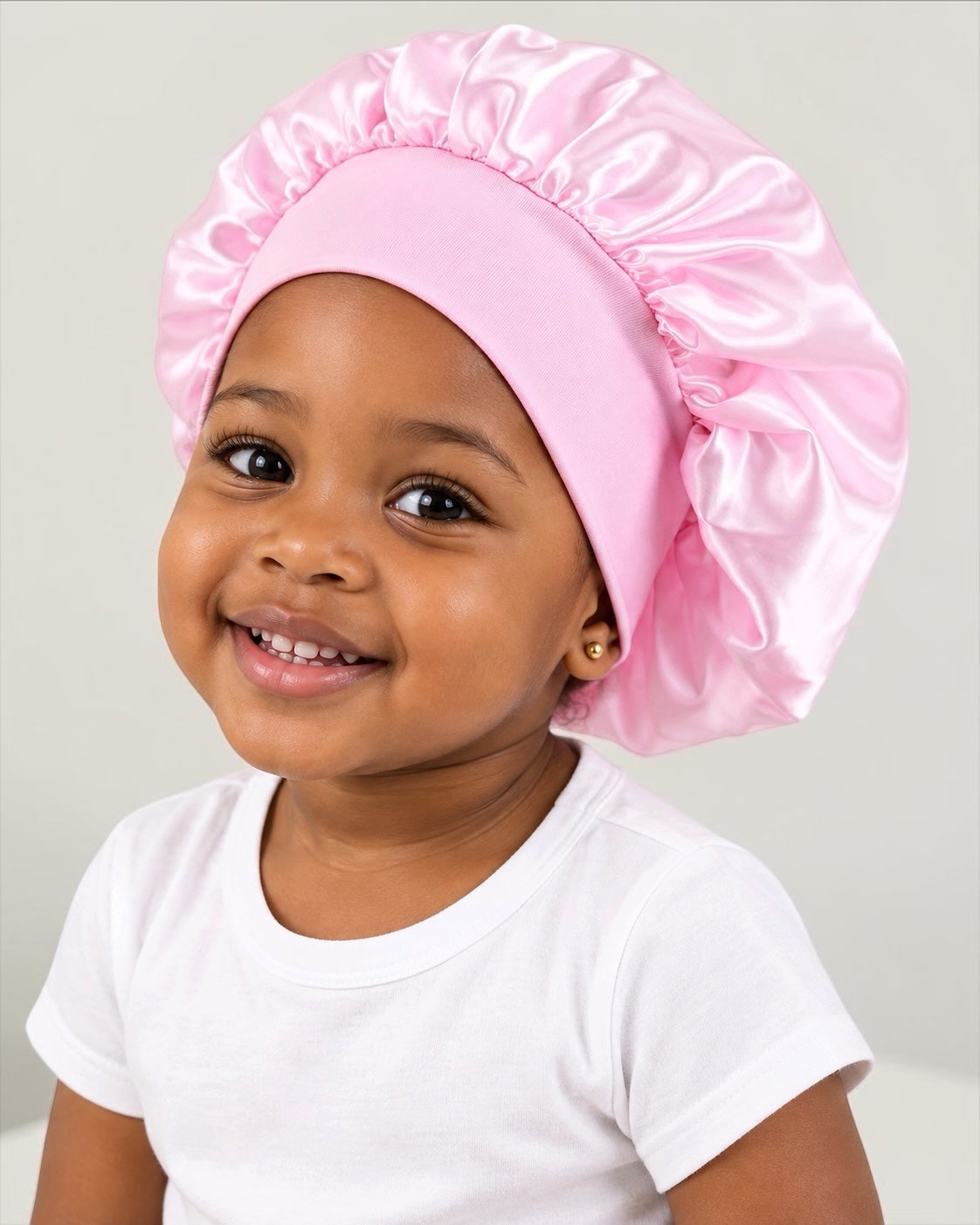 Kids Wide Band Satin Bonnet Sleep Cap – Ages 1–5 - Fatisha Boutique Fatisha Boutique