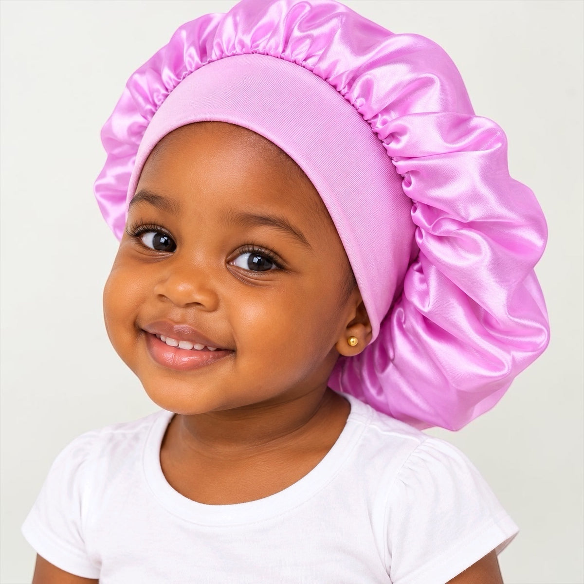 Kids Wide Band Satin Bonnet Sleep Cap – Ages 1–5 - Fatisha Boutique Fatisha Boutique