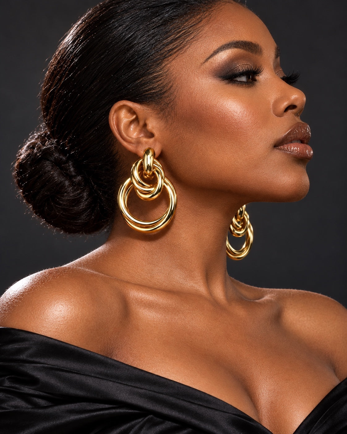 Gold & Silver Interlocking Ring Stainless Steel Earrings - Fatisha Boutique