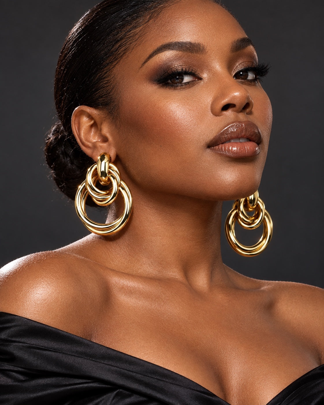 Gold & Silver Interlocking Ring Stainless Steel Earrings - Fatisha Boutique