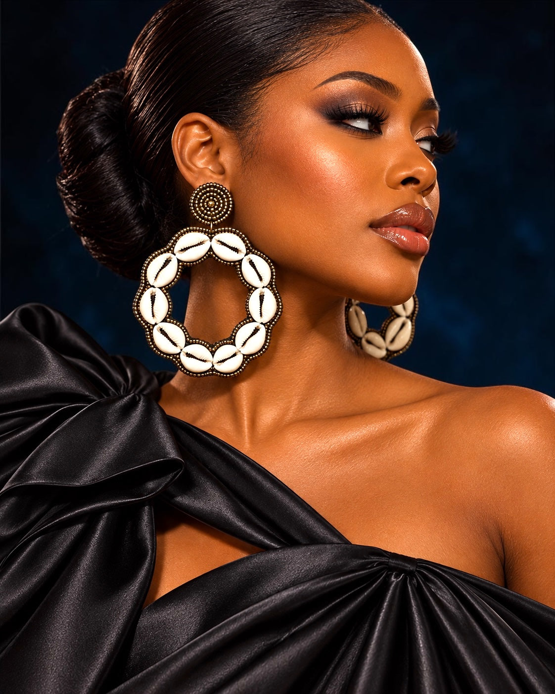 Handmade African Cowrie Shell Hoop Statement Earrings - Fatisha Boutique Fatisha Boutique