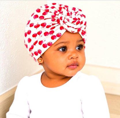 Fruit Print Pre-Tied Baby Turban Cap – 6 Months–3 Years - Fatisha Boutique