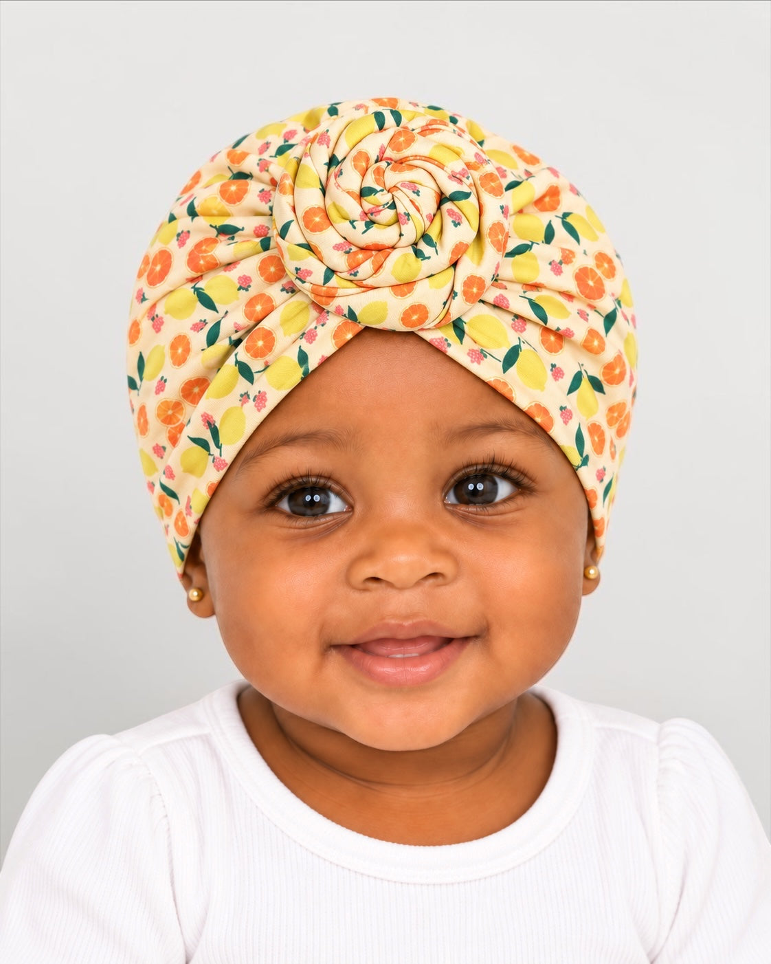 Fruit Print Pre-Tied Baby Turban Cap – 6 Months–3 Years - Fatisha Boutique Fatisha Boutique