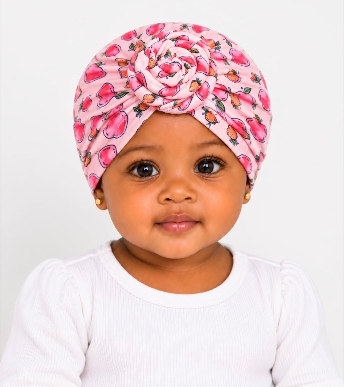 Fruit Print Pre-Tied Baby Turban Cap – 6 Months–3 Years - Fatisha Boutique