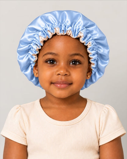 Kids Adjustable Reversible Satin Silk Bonnet – Ages 1–5 Years - Fatisha Boutique