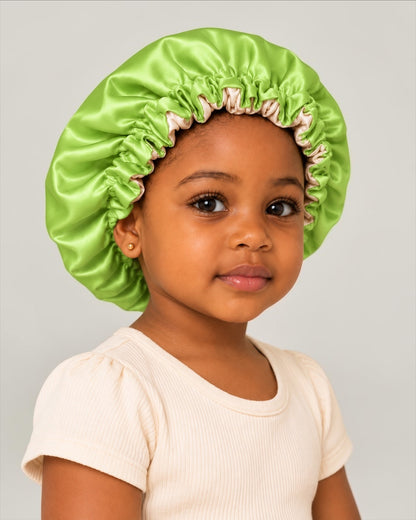 Kids Adjustable Reversible Satin Silk Bonnet – Ages 1–5 Years - Fatisha Boutique