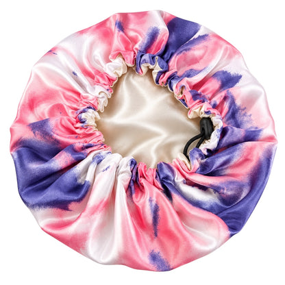 Kids Adjustable Tie-Dye Satin Silk Bonnet – Double Layer, Ages 1–5 - Fatisha Boutique