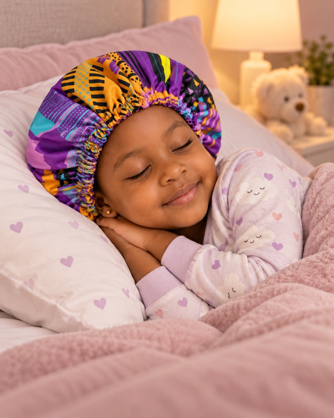 Kids Reversible Ankara Print Satin Bonnet – Ages 1–5 Years - Fatisha Boutique