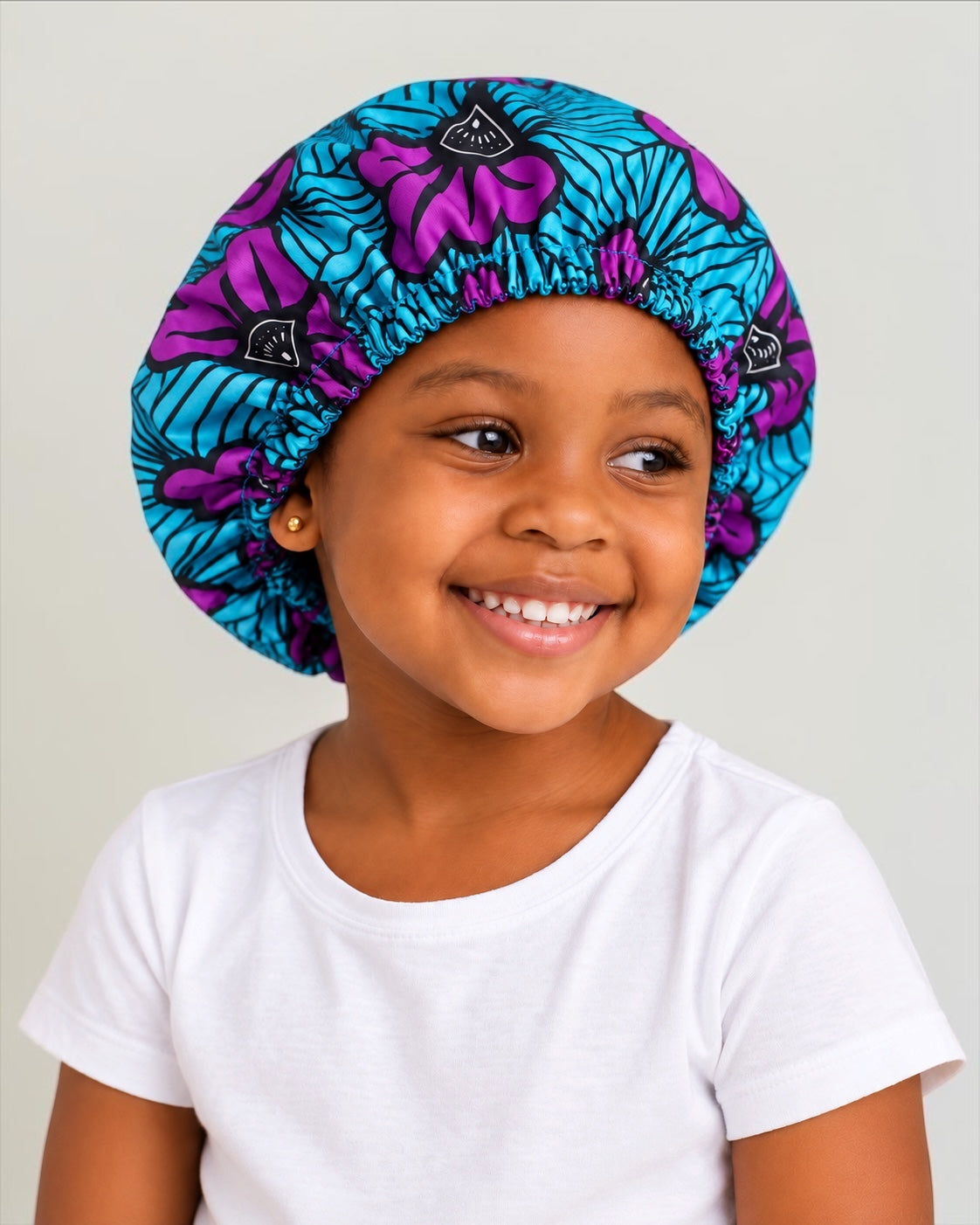 Kids Reversible Ankara Print Satin Bonnet – Ages 1–5 Years - Fatisha Boutique Fatisha Boutique