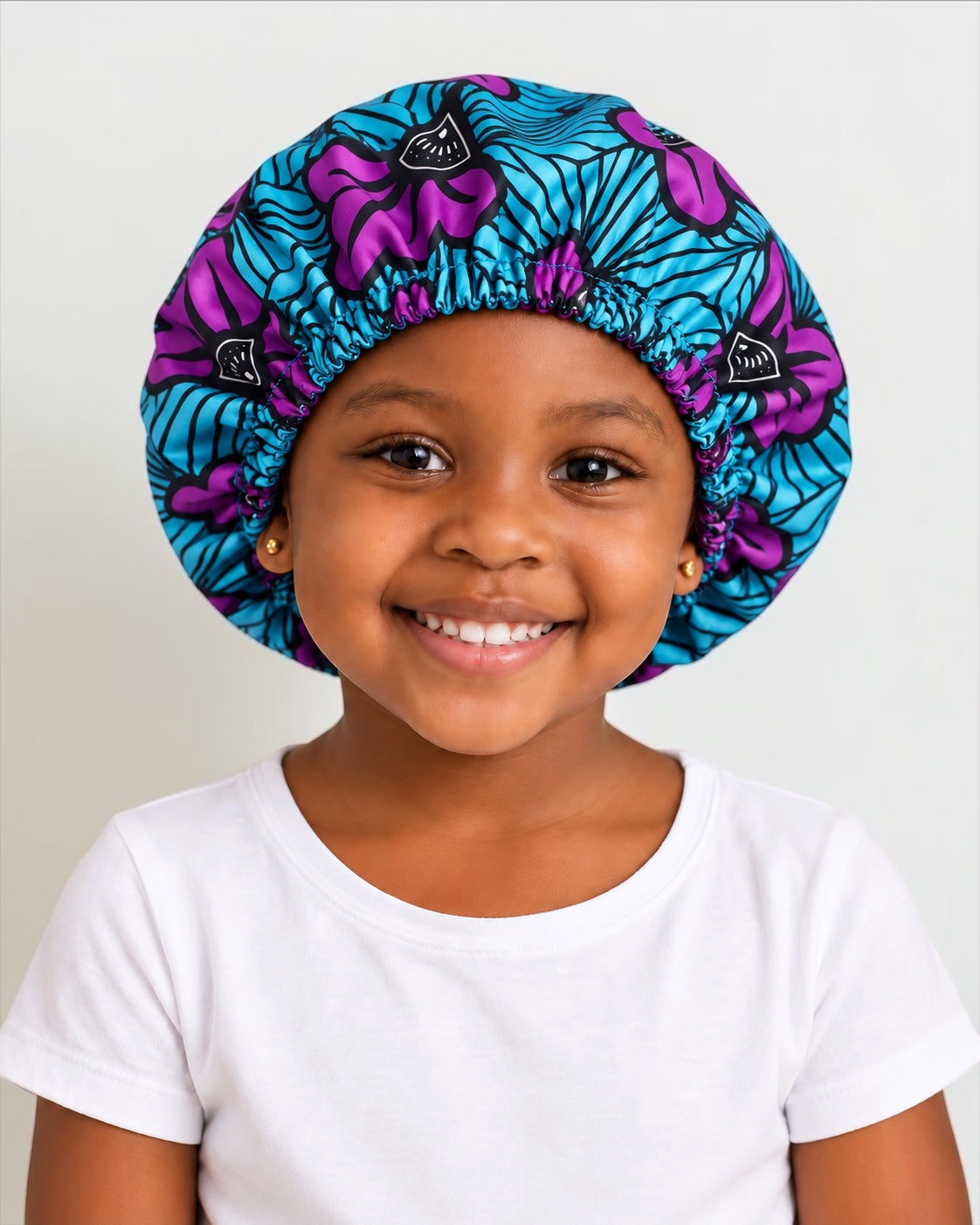 Kids Reversible Ankara Print Satin Bonnet – Ages 1–5 Years - Fatisha Boutique