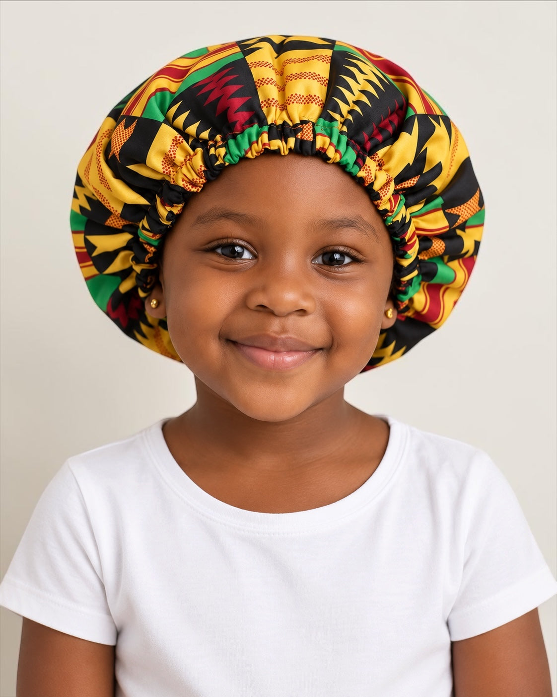 Kids Reversible Ankara Print Satin Bonnet – Ages 1–5 Years - Fatisha Boutique