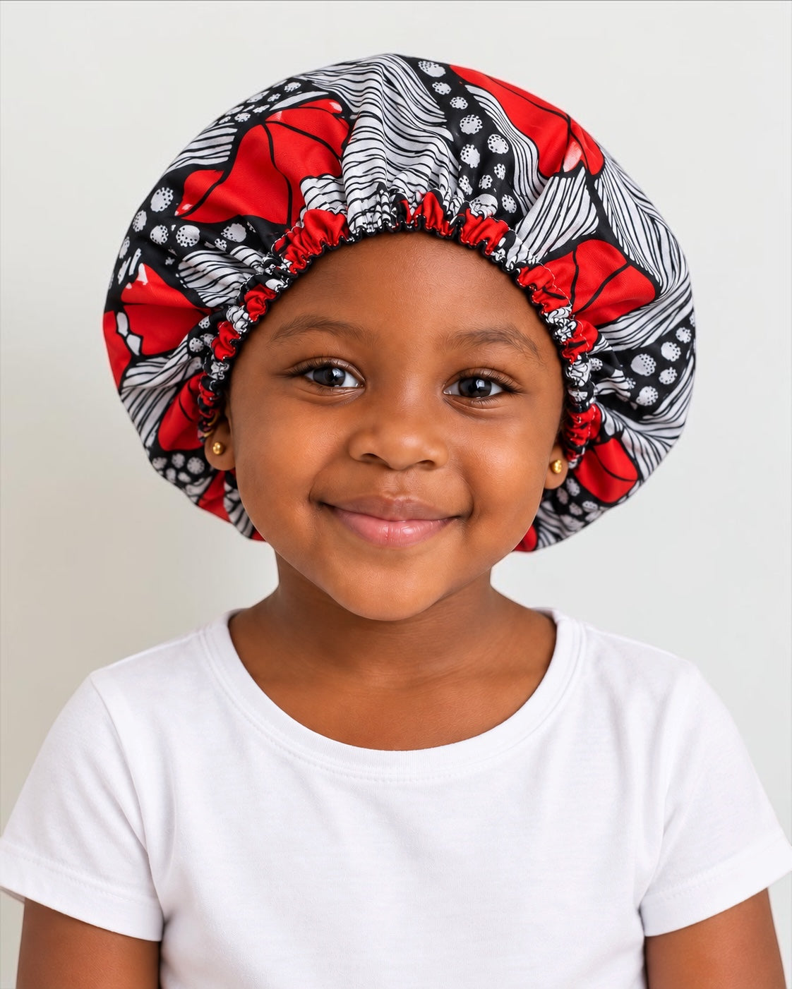 Kids Reversible Ankara Print Satin Bonnet – Ages 1–5 Years - Fatisha Boutique
