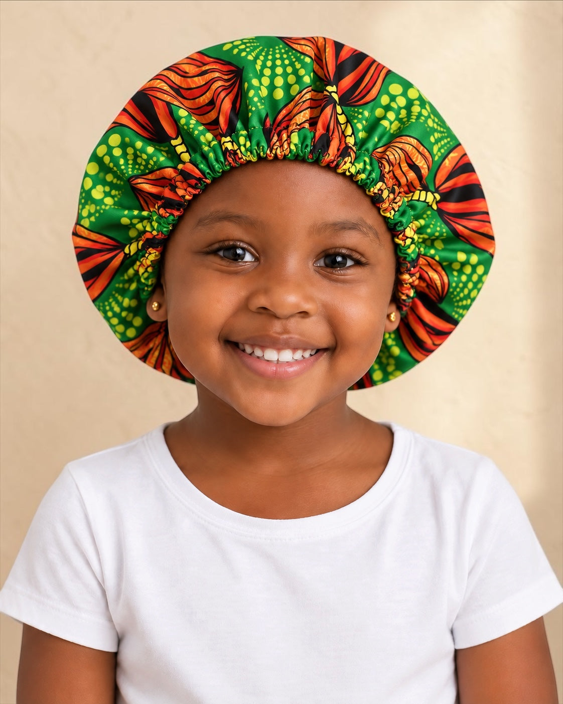 Kids Reversible Ankara Print Satin Bonnet – Ages 1–5 Years - Fatisha Boutique