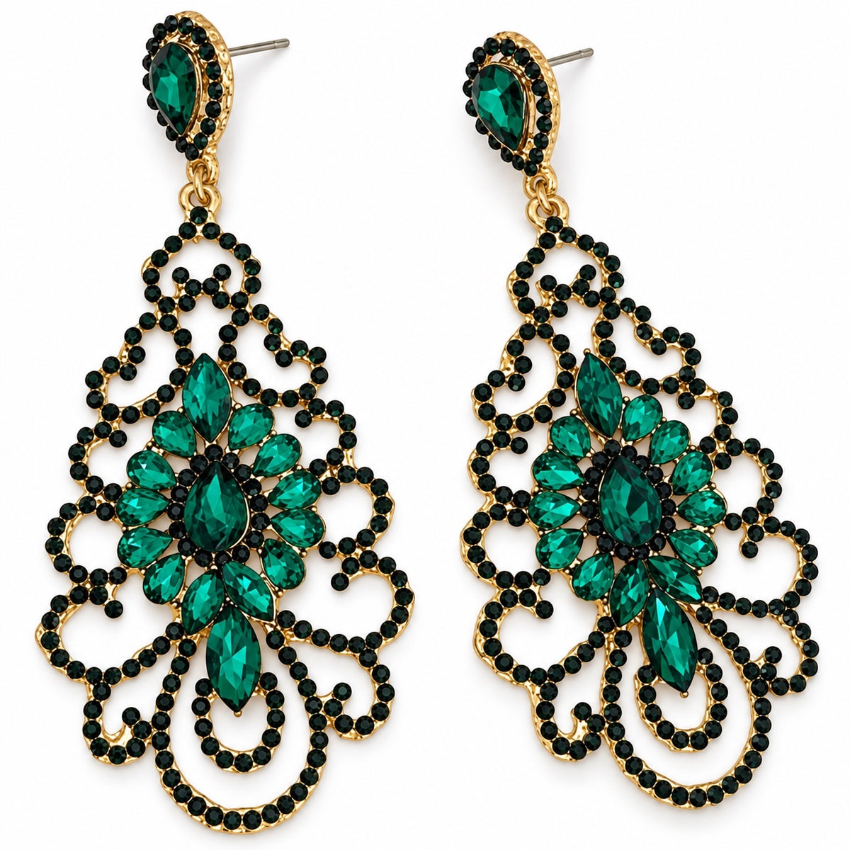 Elegant Rhinestone Chandelier Earrings – Vintage Teardrop Statement - Fatisha Boutique Fatisha Boutique