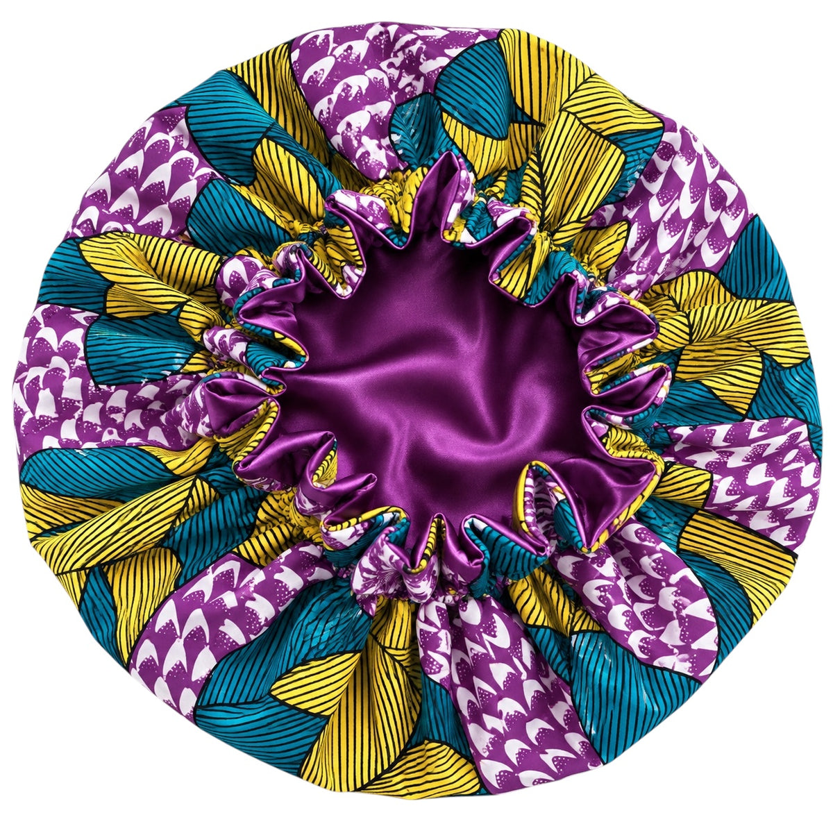 Kids Reversible Ankara Satin Silk Ruffle Bonnet – Ages 1–5 - Fatisha Boutique Fatisha Boutique