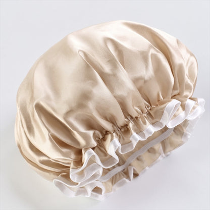Kids Satin Silk Shower Cap – Waterproof Bonnet with Ruffled Edges (Ages 1–6) - Fatisha Boutique
