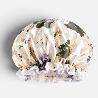 Kids Satin Silk Shower Cap – Waterproof Bonnet with Ruffled Edges (Ages 1–6) - Fatisha Boutique