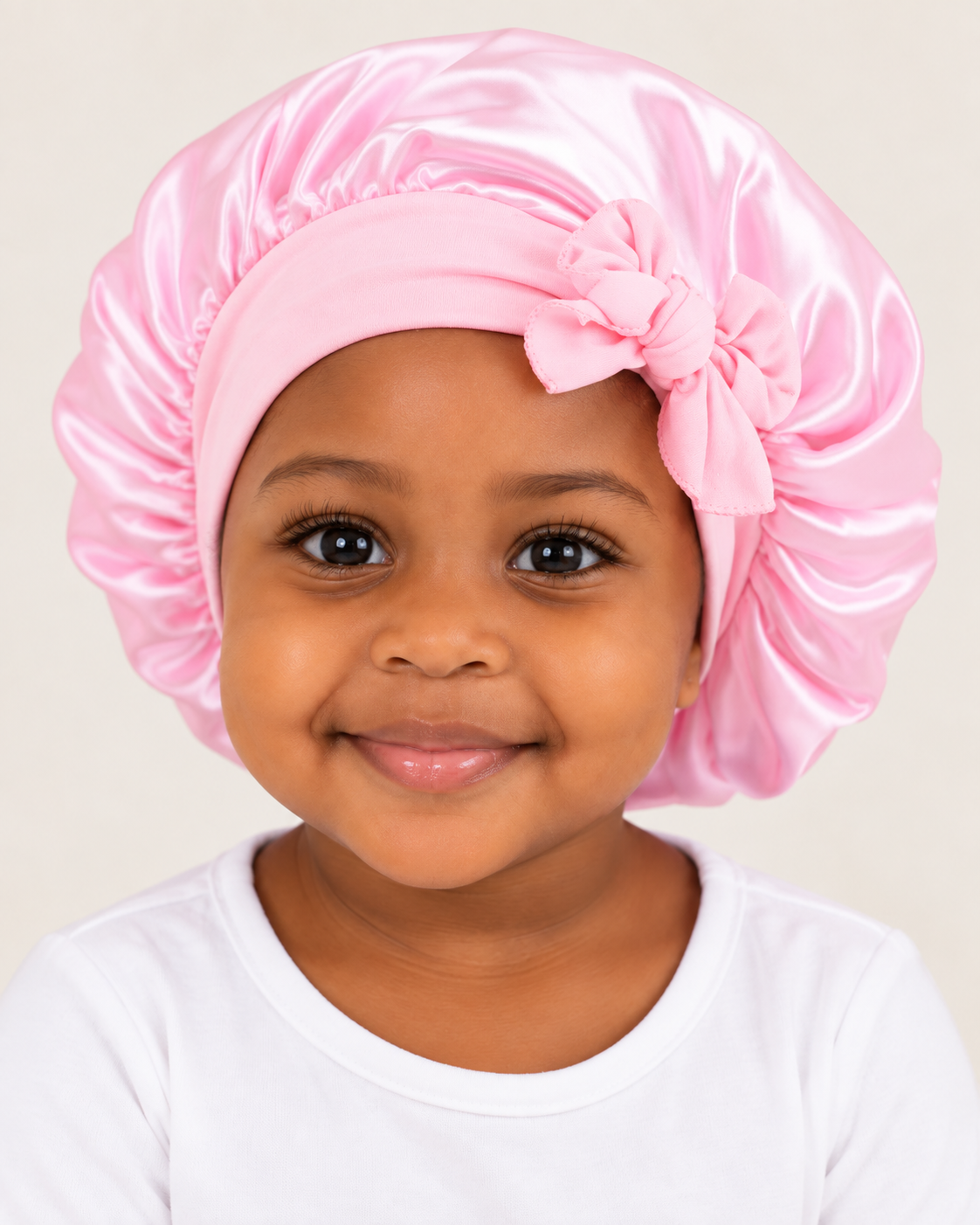 Kids Satin Bonnet Cap with Tie Bow – Ages 1–5 Years Fatisha Boutique