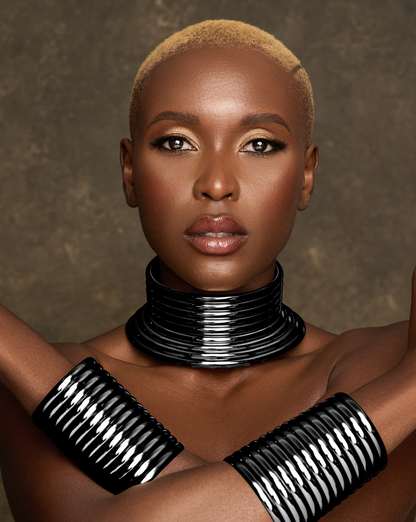 Ndebele Collar Choker Necklace With Two Cuffs Sets