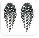Glamorous Statement Diamante Rhinestone Tassel Stud Earrings