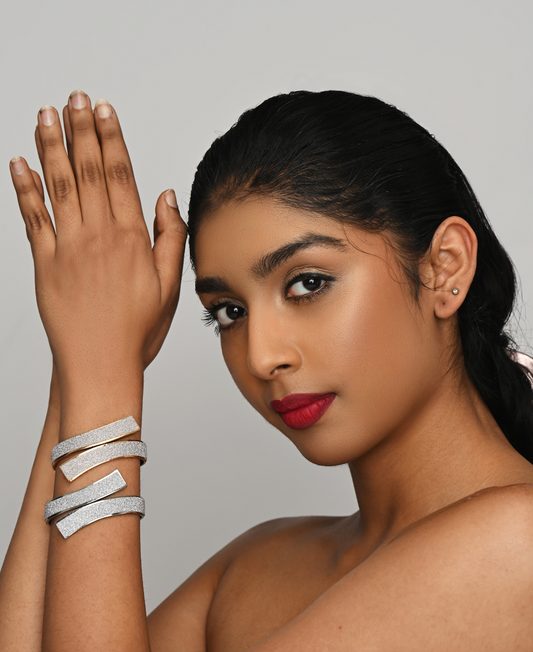Elegant Sparkling Bangle Bracelet | Gold & Silver Statement Jewellery
